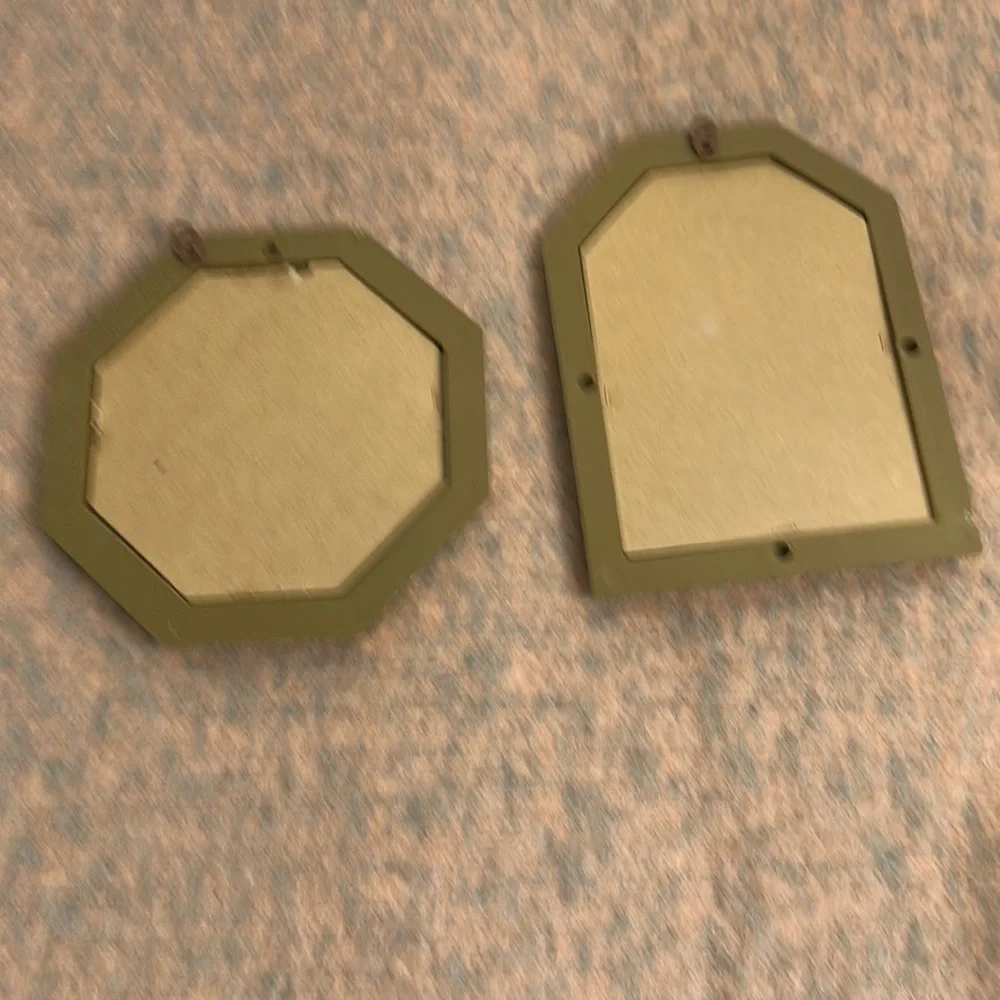 Two mini Vintage gold framed mirrors